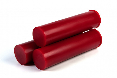 Полиуретан стержень Ф 100 мм ШОР А85 Россия (400 мм, 3.9 кг, красный)