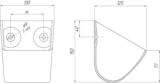 Ковш норийный полимерный МАСТУ 010-1 (130*150*125 мм)