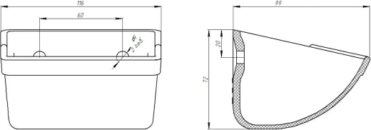Ковш норийный полимерный МАСТУ 006 (116*72*99 мм)